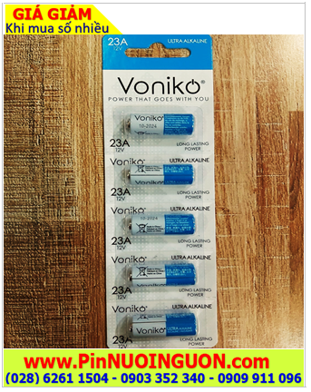 COMBO 01vỉ=5viên Pin 12v Remote điều khiển Voniko A23 23AE Alkaline _Giá chỉ 46.000/Vỉ 5viên